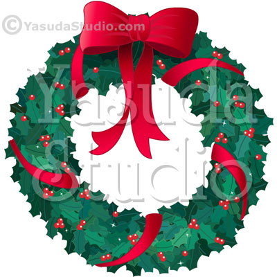 Christmas Holly Wreath Graphic