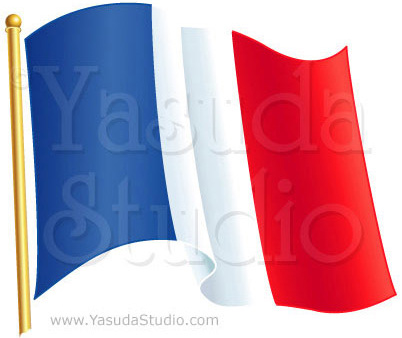 Flag, France - Shaded