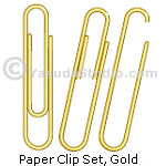 Paper Clip Set, Gold