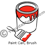 Paint Can, Brush