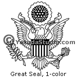 Great Seal, USA,1-color