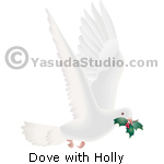 Dove with Holly Sprig