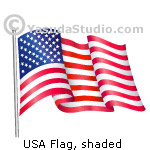 USA Flag, Shaded