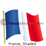 Flag, France, Shaded